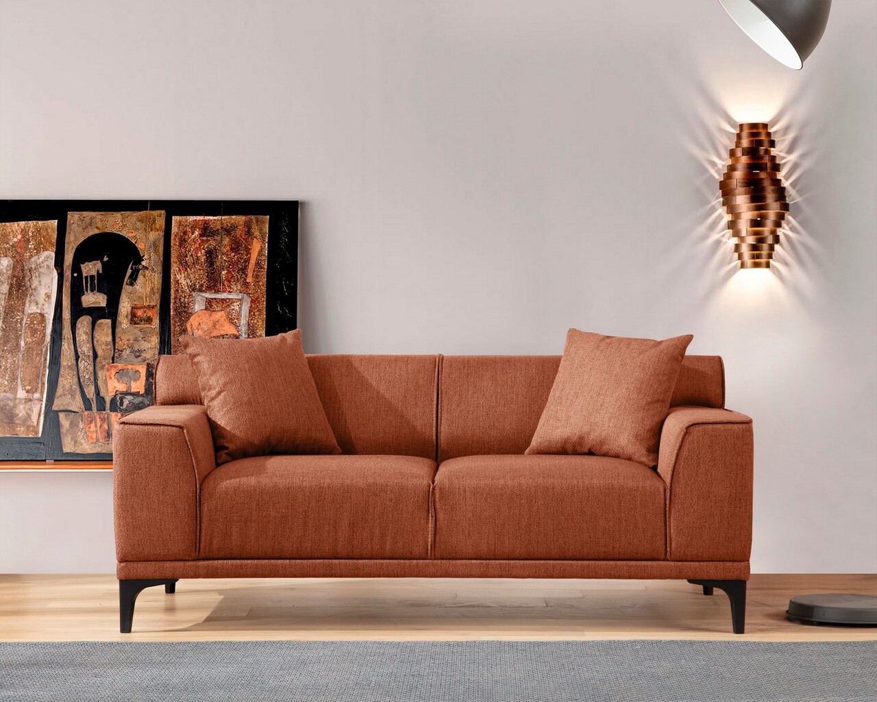 Canapea 2 locuri, Atelier del Sofa, 560ARE2338, Portocaliu - imagine 6